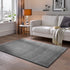 Kurzflor Teppich Designer | Flauschiger Flachflor fürs Wohnzimmer, Esszimmer, Schlafzimmer oder Kinderzimmer | Dunkel Grau